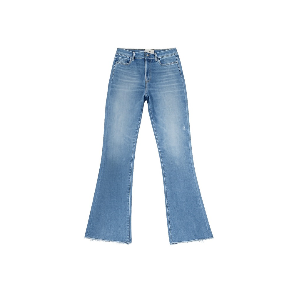 PAIGE Rory Crop Flare Raw Hem Blue Denim Jeans Womens Size 30 Blue - Picture 2 of 5